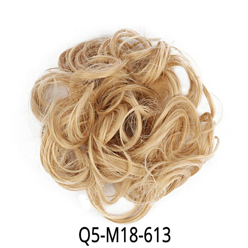 Chignon Hair Bun Hair Pieces Hair Scrunchie Extensions Synthetic Wig For Women Curly Chignon Accessories Hairpiece Extension: Q5-M18-613