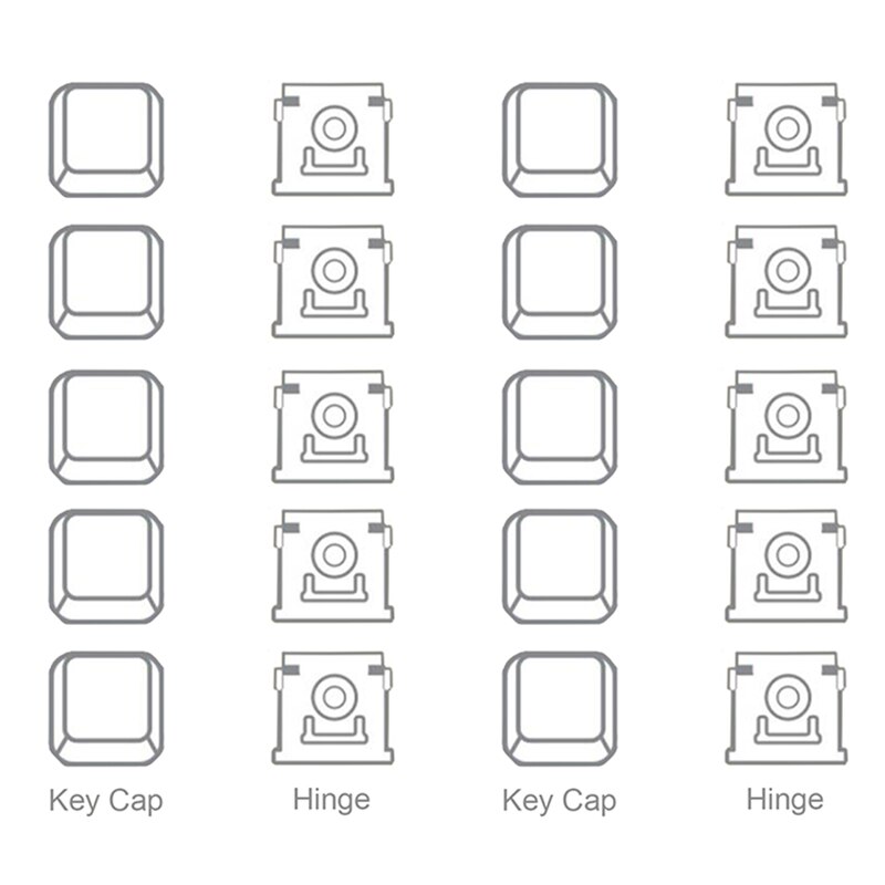 Vervanging Keycap Key Cap &amp; Schaar Clip &amp; Scharnier Voor Universele Acer Hp Asus Lenovo Apple: 10 Key Cap And Hinge