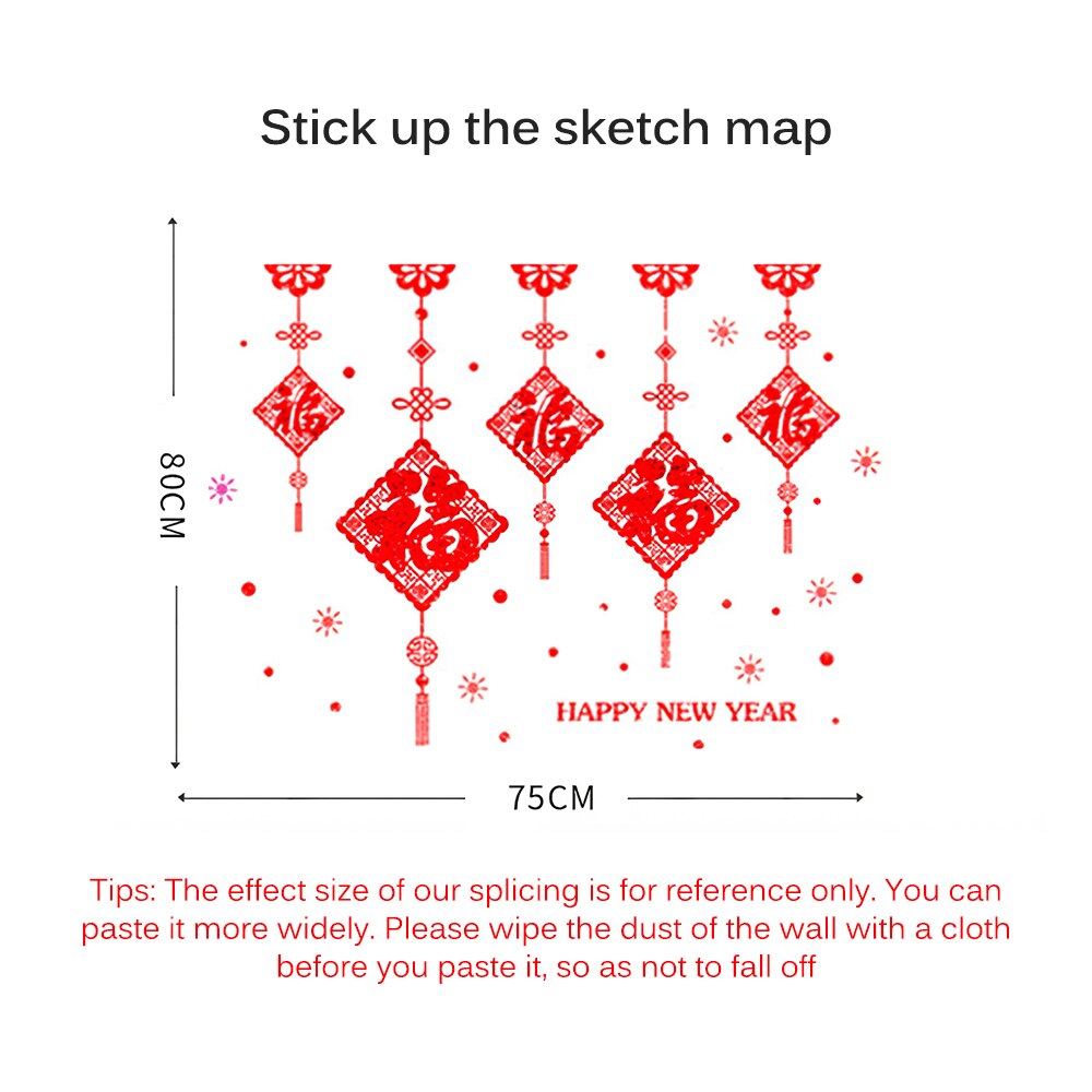 Chinese Knot Stickers Chinese Year Window Stickers PVC Chinese Stickers Set