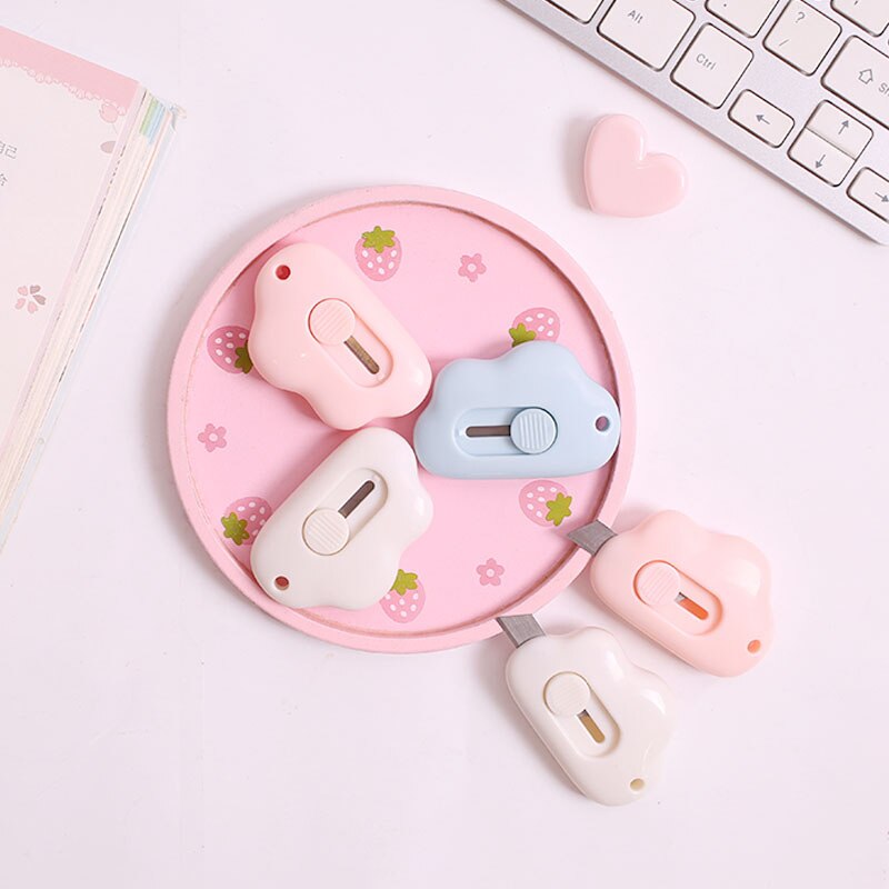 Cute animal rabbit Cloud Mini Portable Utility Knife Paper Cutter Cutting Paper Razor Blade Office Stationery Escolar Papelaria
