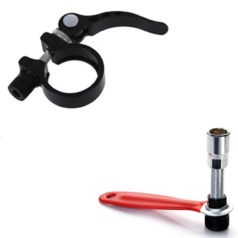 Bike Bicycle Quick Release Seat Post Seatpost Clamp Aluminium Alloy Black 31.8mm & Bike Bicycle Crank Puller Remover