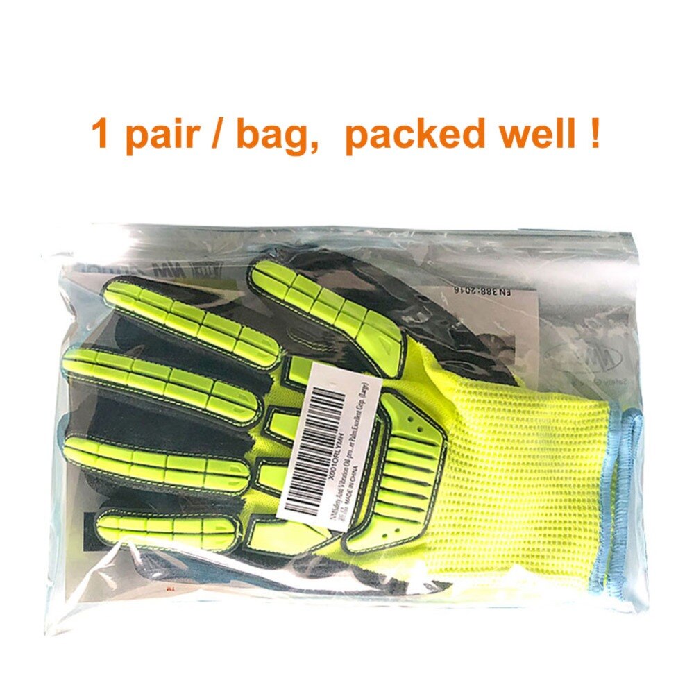 Anti Vibration Work Gloves ANSI A5 With HPPE Cut Resistant Oil-Proof Mechanics Safety Working Glove