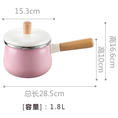 Nördlichen Europ emaille holz griff milch topf suppe topf verdickt nudel allgemeine hause induktion Japanischen Herde eintopf manuelle Pfanne: 1