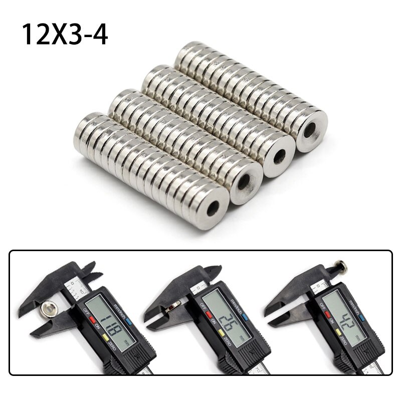 12 x 3 15 x 3 15 x 5 reikää 4mm n35 ndfeb uppotettu pyöreä magneetti erittäin tehokas vahva kestomagneettinen imane-levy  m4 ruuvilla