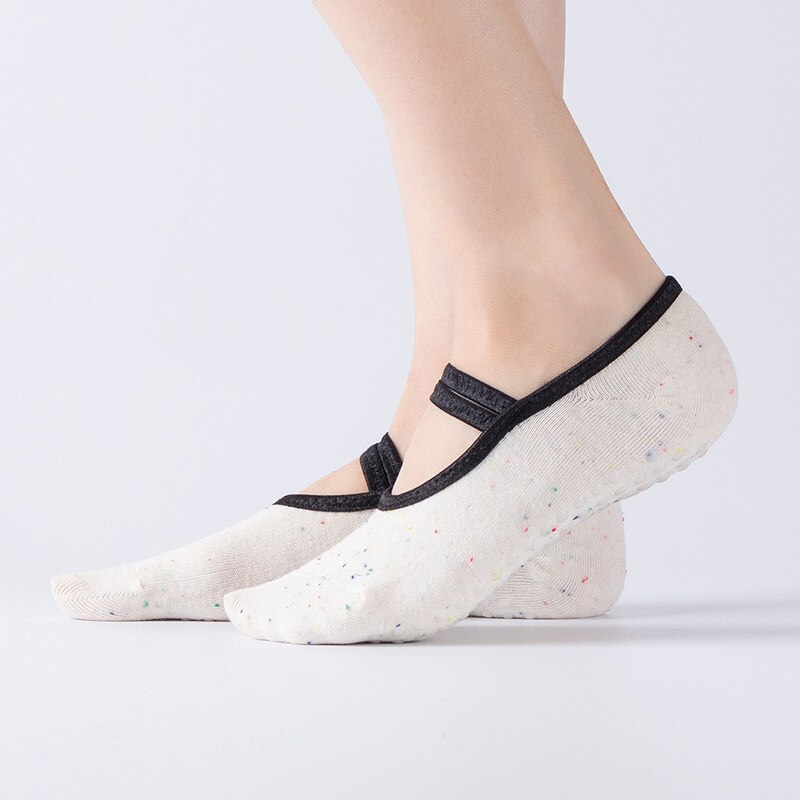 Chaussettes antidérapantes en coton pour femmes, pour Yoga, Ballet, Pilates, Fitness, danse, bande antidérapante