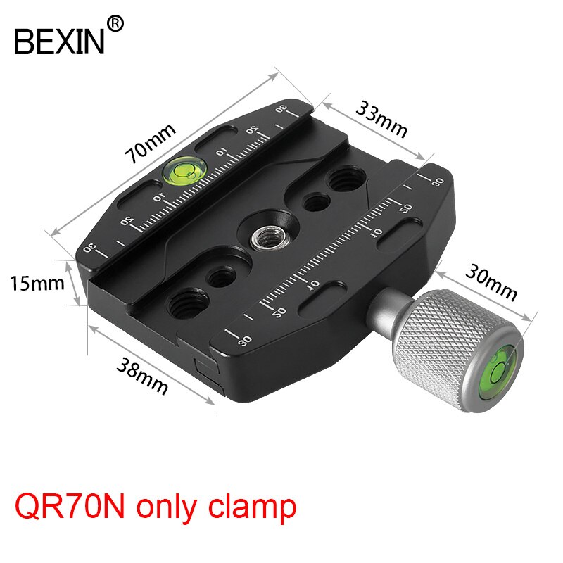 Qr70n dslr quick release klemme kamera stativ klemme profession skyde stativ plade montering adapter til punkt kamera stativ: Qr70n