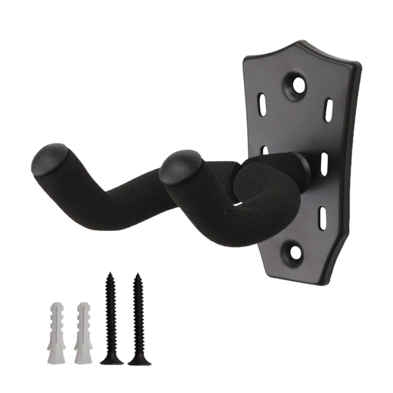 Metal guitar vægophæng guitarholder guitarophæng vægkrog holder stativ: Sort