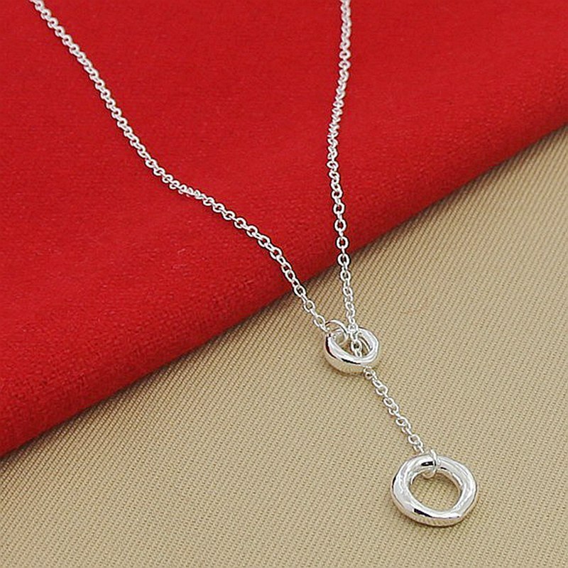 Collier rond en argent 925 pour femmes, bijoux à la