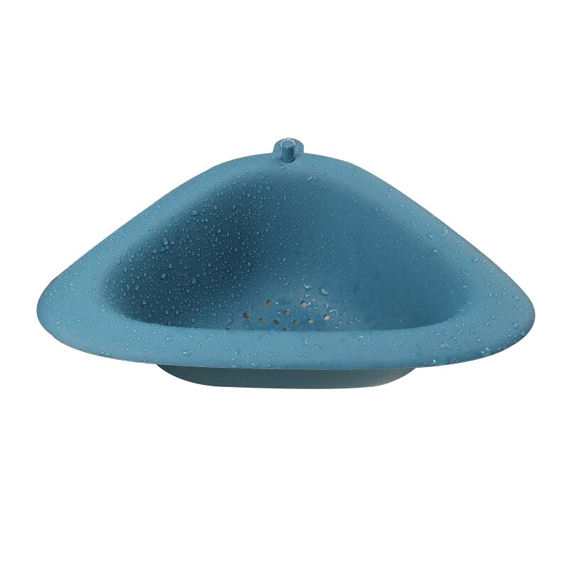 Cucina Triangolare Lavello Filtro di Scarico Verdura Fruite Scolapiatti Cesto di Supporto A Ventosa Spugna Rack di Stoccaggio Filtro Lavello Scaffale: 27.3x10x8cm blue