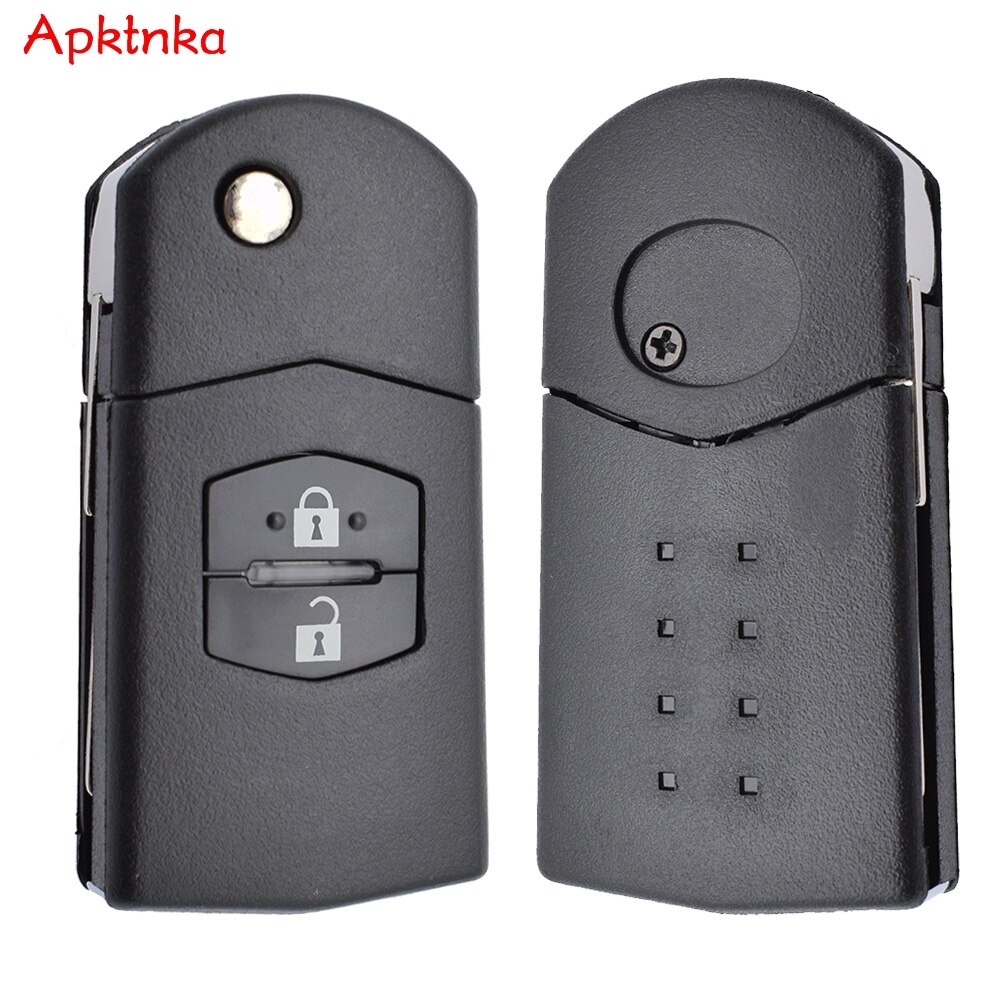 Apktnka Car Remote Key Shell Case For Mazda Demio 2 3 5 6 M2 M3 M5 M6 CX7 CX9 RX8 Replacement Case 2 Button with Uncut Blade