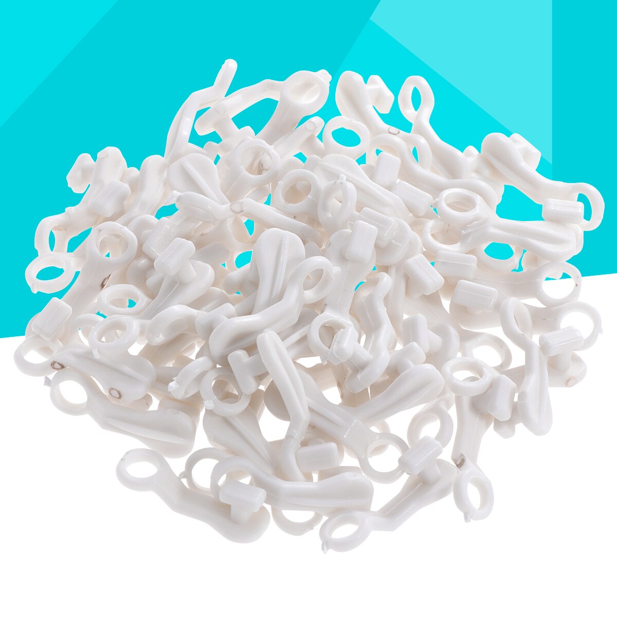 50Pcs Shape Rod Slides Plastic Curtain Rail Track Gliders Hook for Window Door Shower Curtains: Red