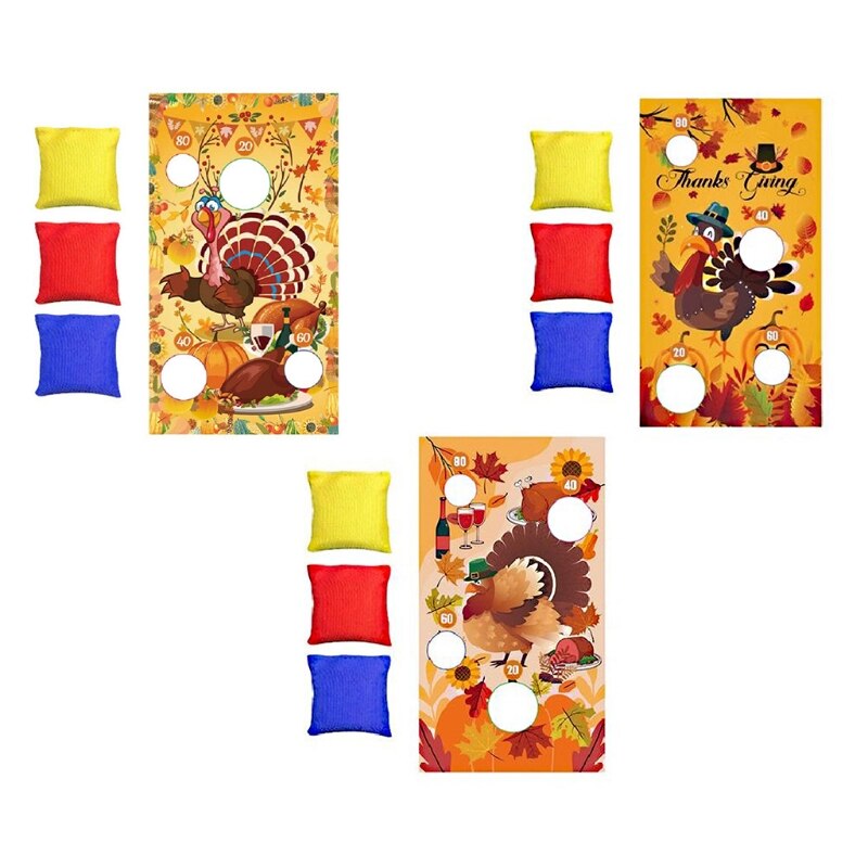 Thanksgiving-dekorations-wurf- und fangspiel mit flaggen, spielzeug-gartenspiel für die ganze familie, spielset 87hd