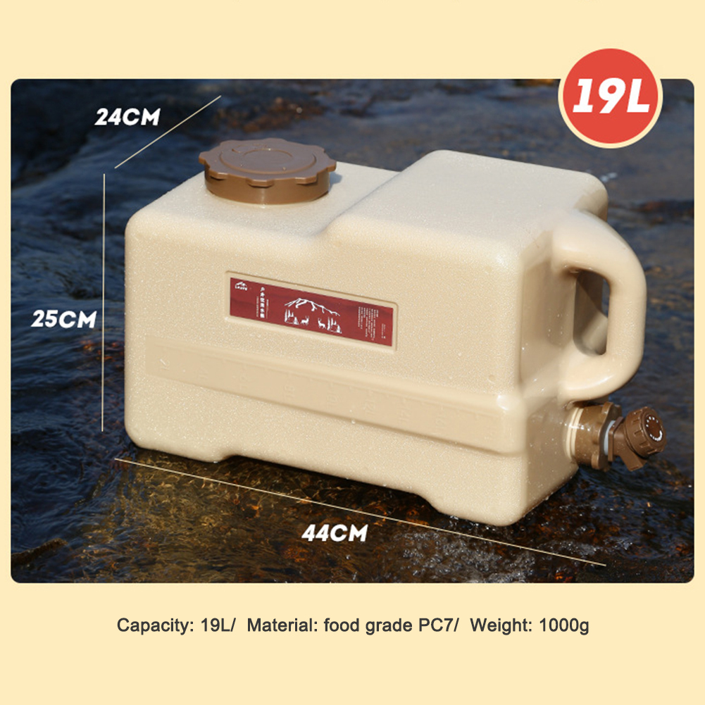 12/19l stora vattentankar för utomhusbruk, bärbara vattentankar för camping, vandring och vatten med kran