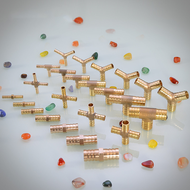 Cross Shaped Brass Pipe Fitting 4 Way 4mm 6mm 8mm 10mm 12mm Hose Barb Connector Joint Copper Barbed Coupler Adapter Coupling