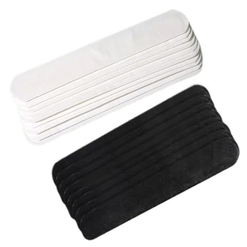 10/60 stücke Einweg Hut Schweiß Absorber Aufkleber Liner Bands Sport Gürtel Kappe Krempe Schweißband Klebstoff Schweiß Absorbieren Streifen Pads: M / Black