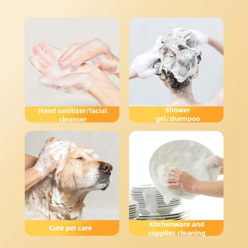 Distributeur électrique de shampoing pour chien, distributeur de shampoing moussant électrique pour chien, chat de dessin animé, bain automatique, pulvérisateur de savon Rechargeable