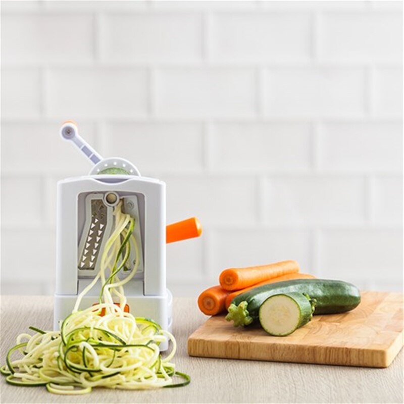 Espiralizador de verduras Manual 3 en 1, procesador triturador de frutas en espiral, cortador, rebanador y pelador en espiral, accesorios de cocina