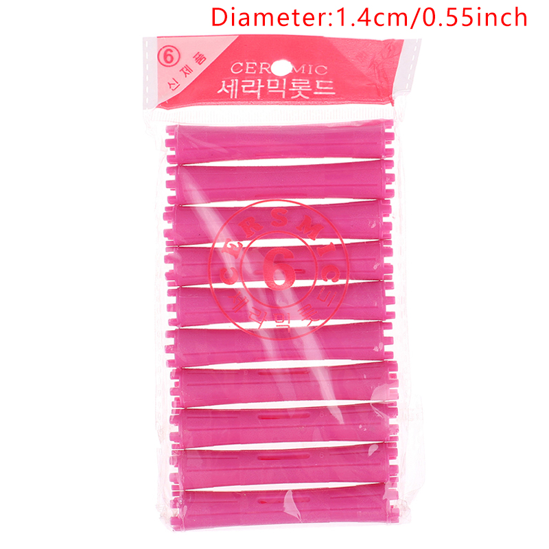 Rodillos de pelo para mujer, varillas de onda fría, rizador de pelo para el hogar, herramienta de bricolaje de peluquería, pelo largo y corto, 8 o 10 unidades: Rosa