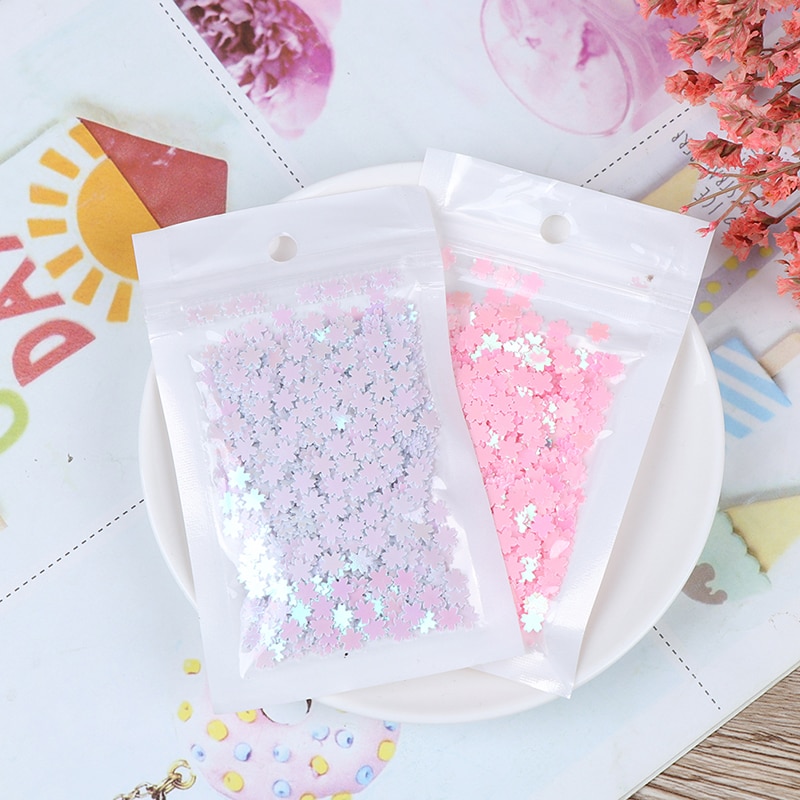 Ultradunne Cherry Blossom Plakjes Filler Iriserende Sakura Cherry Blossom Glitter Hars Levert Nail Art Decoden Slime Diy Slime