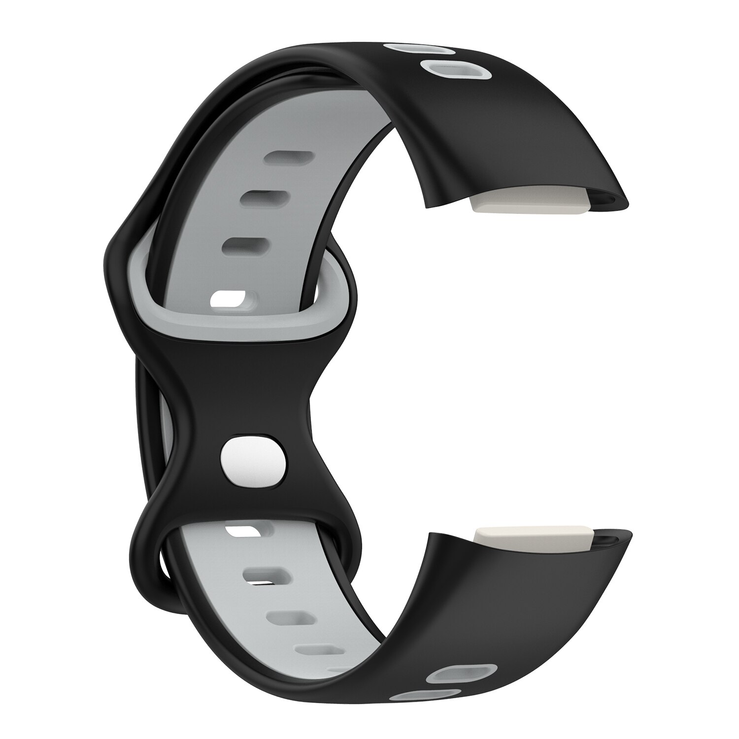 Pasek nylonowy do Fitbit Charge 5 elastyczna bransoletka z plecionki i dwukolorowy pasek silikonowy do Fitbit Charge 5 bransoletka pulsera: Black-Gray
