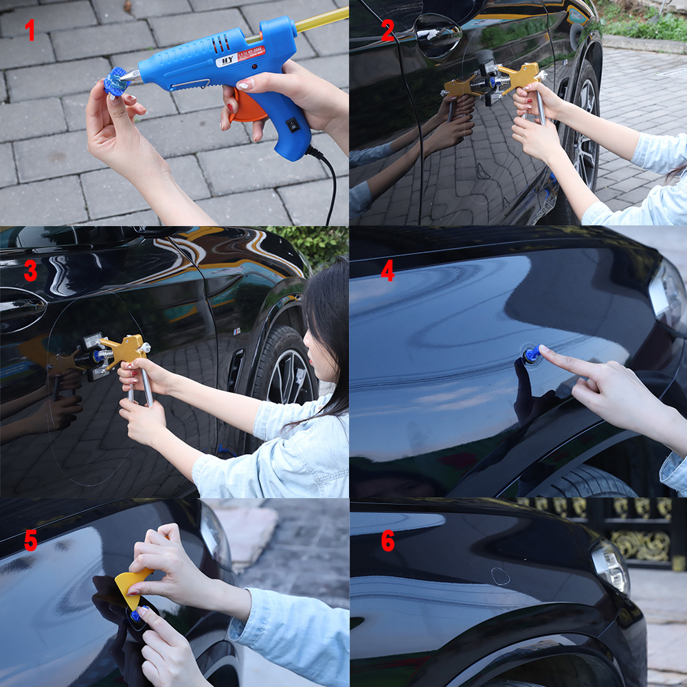 Extractor de abolladuras de coche sin pintura, eliminador de abolladuras de carrocería, Kit de reparación de ventosas, kits de herramientas de eliminación de abolladuras de coche, talleres de coche