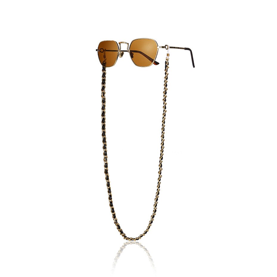 Purui lecture lunettes chaîne pour femmes lunettes lanière métal lunettes de soleil cordons tenir sangles lunettes retenue bijoux: Gold color