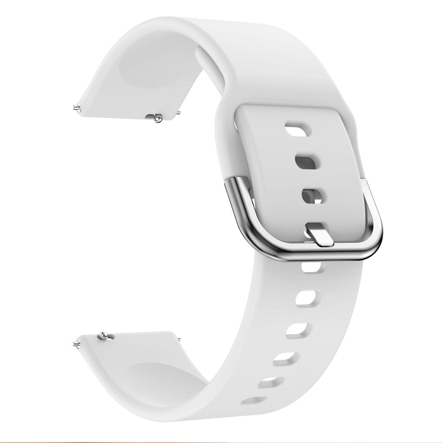 Silicone 20mm 22mm bracelet de montre pour Huawei honneur montre magique 2 42MM 46MM Sport bracelets intelligents pour huami Amazfit Stratos 3: White / 20mm