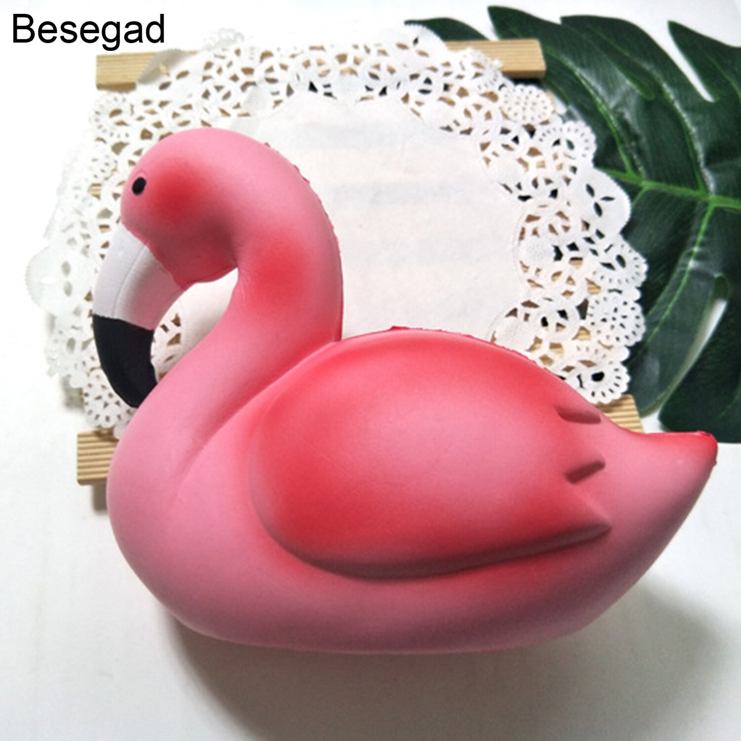 Besegad Big Jumbo Cute Kawaii Flamingo Squishy Squeeze Squishi Squishe Toy Slow Rising for Adults Relieves Stress Anxiety