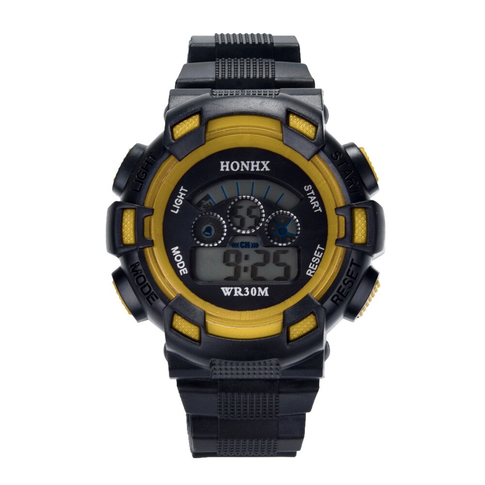 Student Waterproof Children Boys Digital LED Sports Watch Kids Alarm Date Watch Casual Electronic Simplicity Round Watch: E