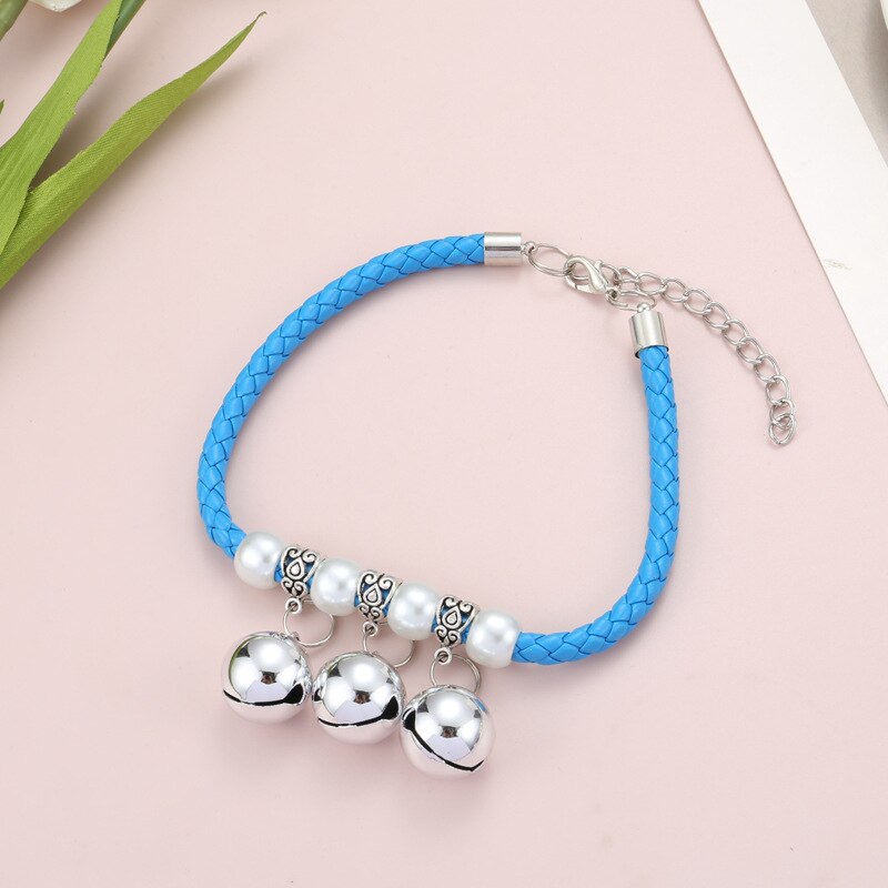 Collare per animali domestici giocosa e carina campana colorata gatto campana collare accessori per gatti simpatico costume da compagnia collana con ciondolo gatto: Blu