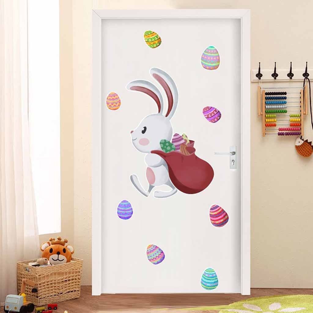 Easter Window Clings Decals Carrot Bunny Egg Window Sticker for Wall Door Decor Easter Party Home Decor Animal Sticker#30
