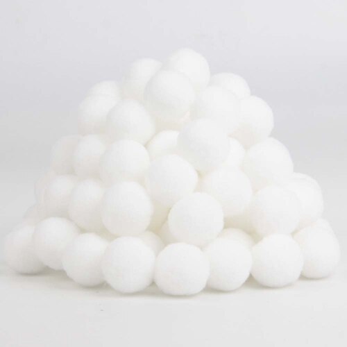 Pompones blancos de 8mm-30mm bolas de Pompones para DIY decoración del jardín del hogar del Partido de la boda ropa de costura niños manualidad de juguete suministros 20g: 20mm 20g 60pcs