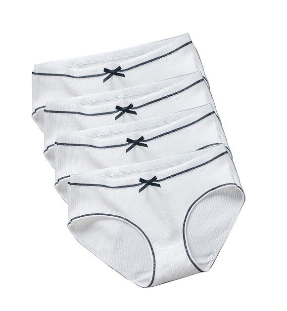 Conjunto de ropa interior de algodón para mujer, bragas de cintura media sólidas, lencería acogedora, calzoncillos tentadores, ropa interior femenina: M / NA190