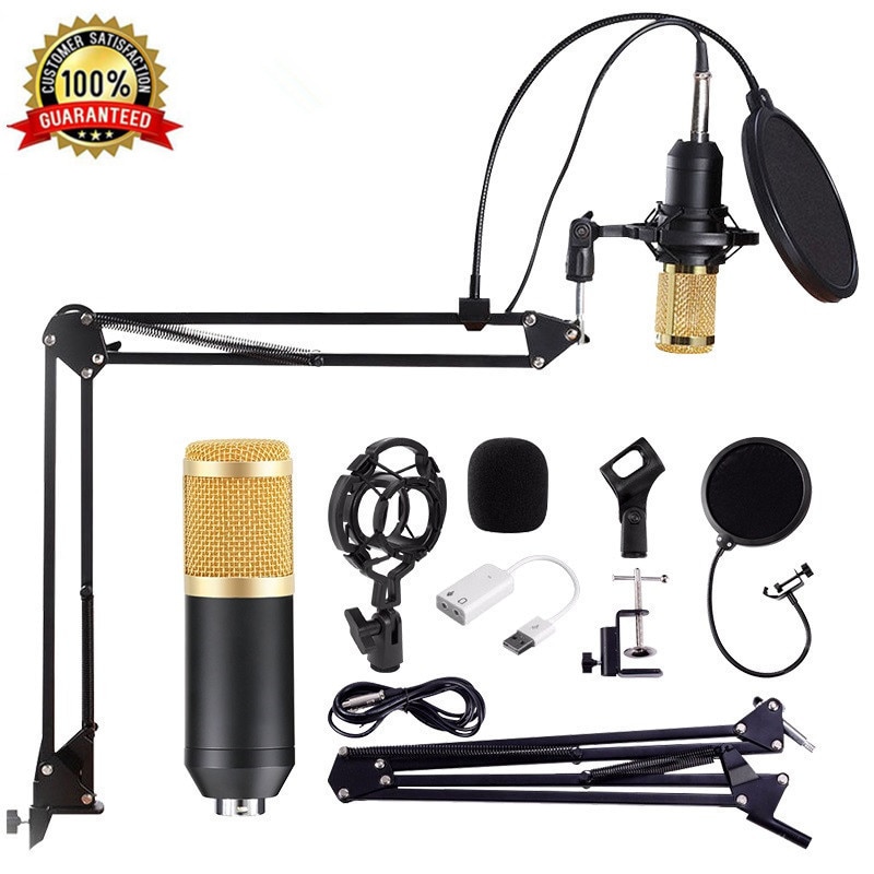 BM 800 Microphone Mic Stand Studio Condenser Microphone Vocal Recording KTV Karaoke Microphone For Computer PC