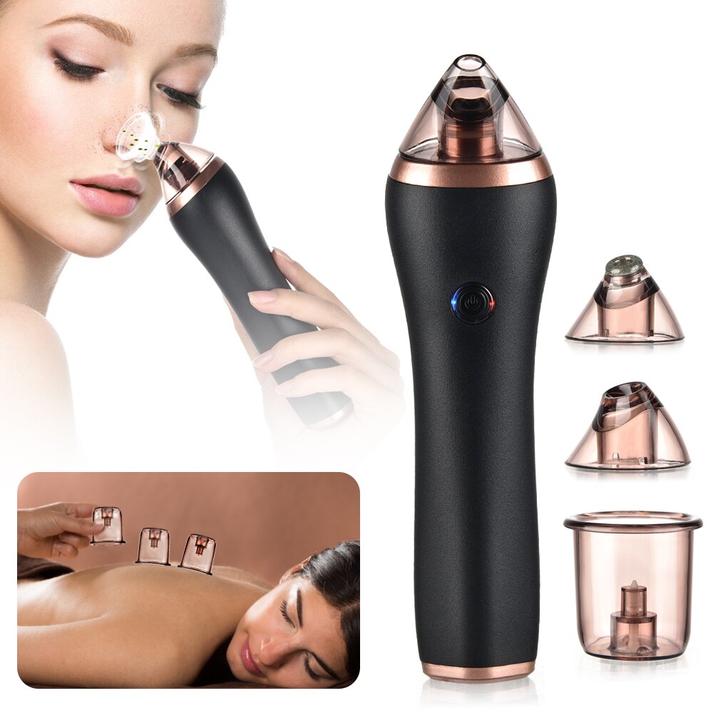 Elektrische mee-eter verwijderaar, gezichtsreiniger, poriën stofzuiger, acne, puistjes zuigmachine, 4 in -in-1 body guasha cupping massage