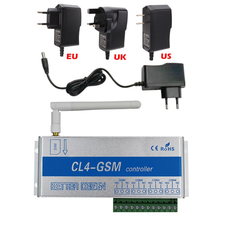 GSM remote controller Home Security System Household 4 channels 4switchs for household Electrical Appliances Barrier gate opener: With Bar antenna