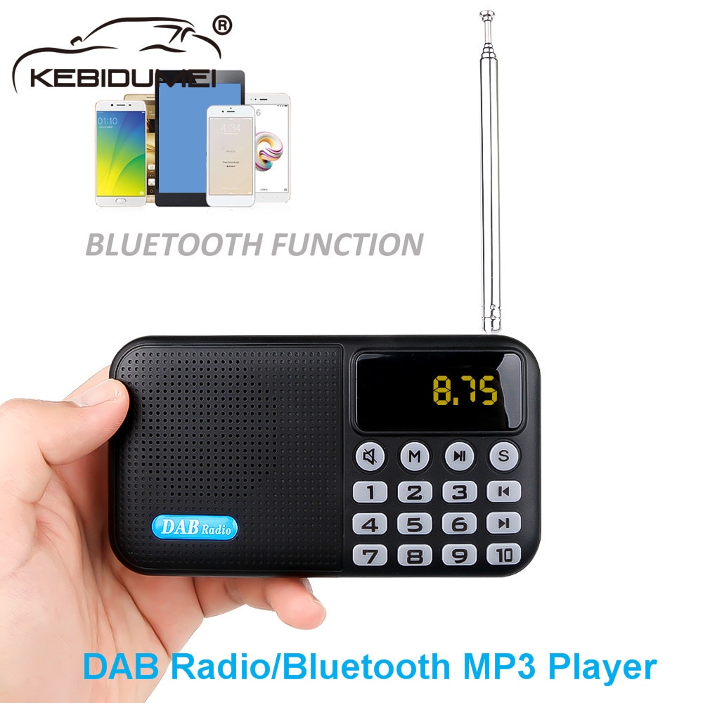 Auto Digitale DAB/FM Bluetooth Radio MP3 Speler Speakers Draadloze audio Ontvanger 3.5mm AUX Line-in TF /Sd-kaart LED Display Screen