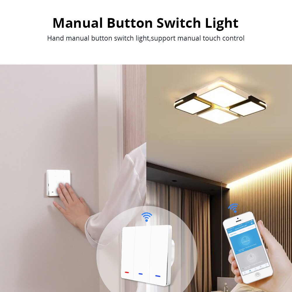 Zigbee 3.0 EU Push Switches Wall Light Switch Compatible with SmartThing hue APP Phone