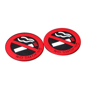 Rubber Roken Verboden Verbod Roken Waarschuwing Stickers Logo Geen Roken Auto Stickers opvallende Rood 1 stks/set