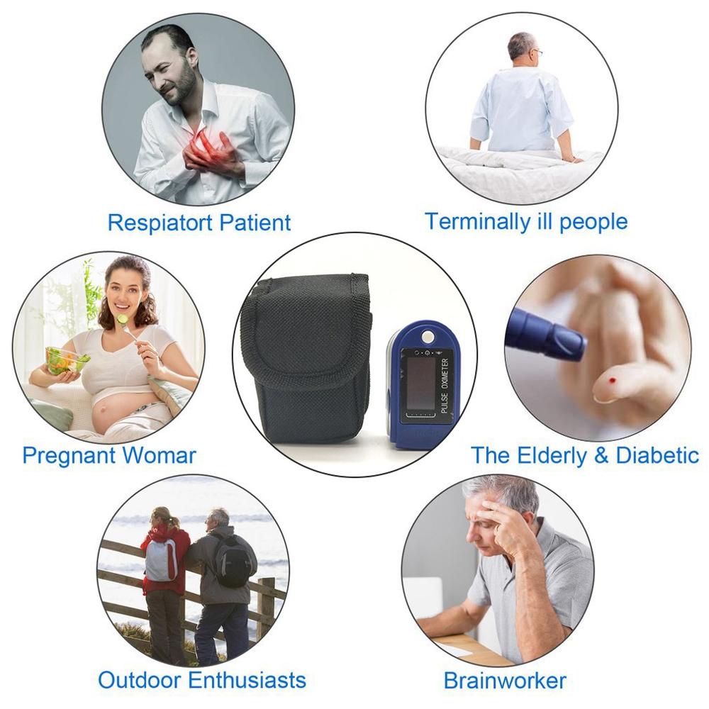 Blood Oxygen Bag Black Nylon Small Bag Oximeter Storage Bag Portable Anti-Seismic Easy To Carry Storage Bag