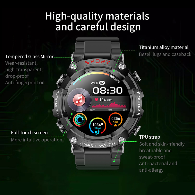 2024 neue t96 Smartwatch Blutdruck messgerät Sport NFC IP67 wasserdichte 2-in-1 Smartwatches mit drahtlosen Bluetooth-Kopfhörern