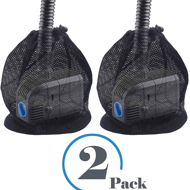 2 stk stor pumpepose 17.7 tommer  x 17.7 tommer dam pumpe filterpose svart media bag pumpe nettingpose for dam biologiske filtre