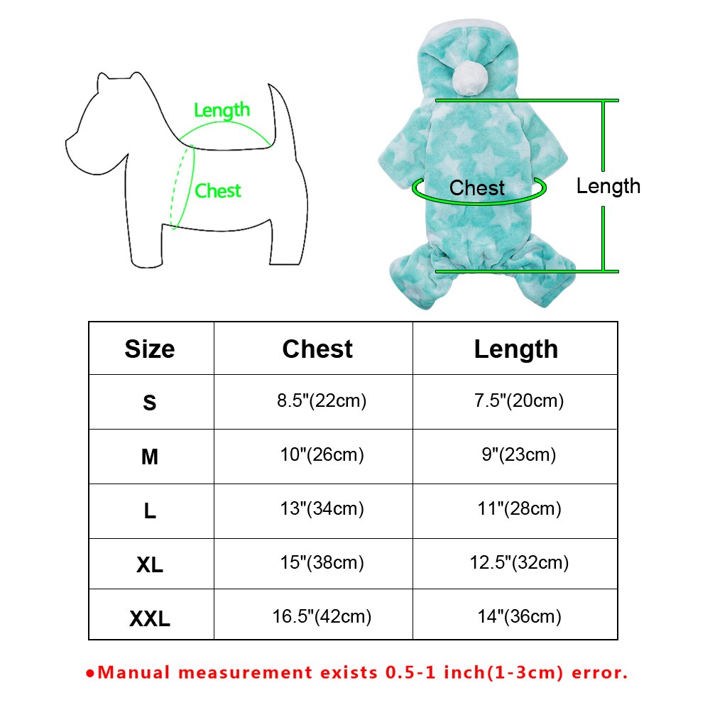 Hond Kleding Pyjama Fleece Jumpsuit Winter Hond Kleding Vier Poten Warme Pet Kleding Outfit Kleine Hond Kostuum Apparel D30