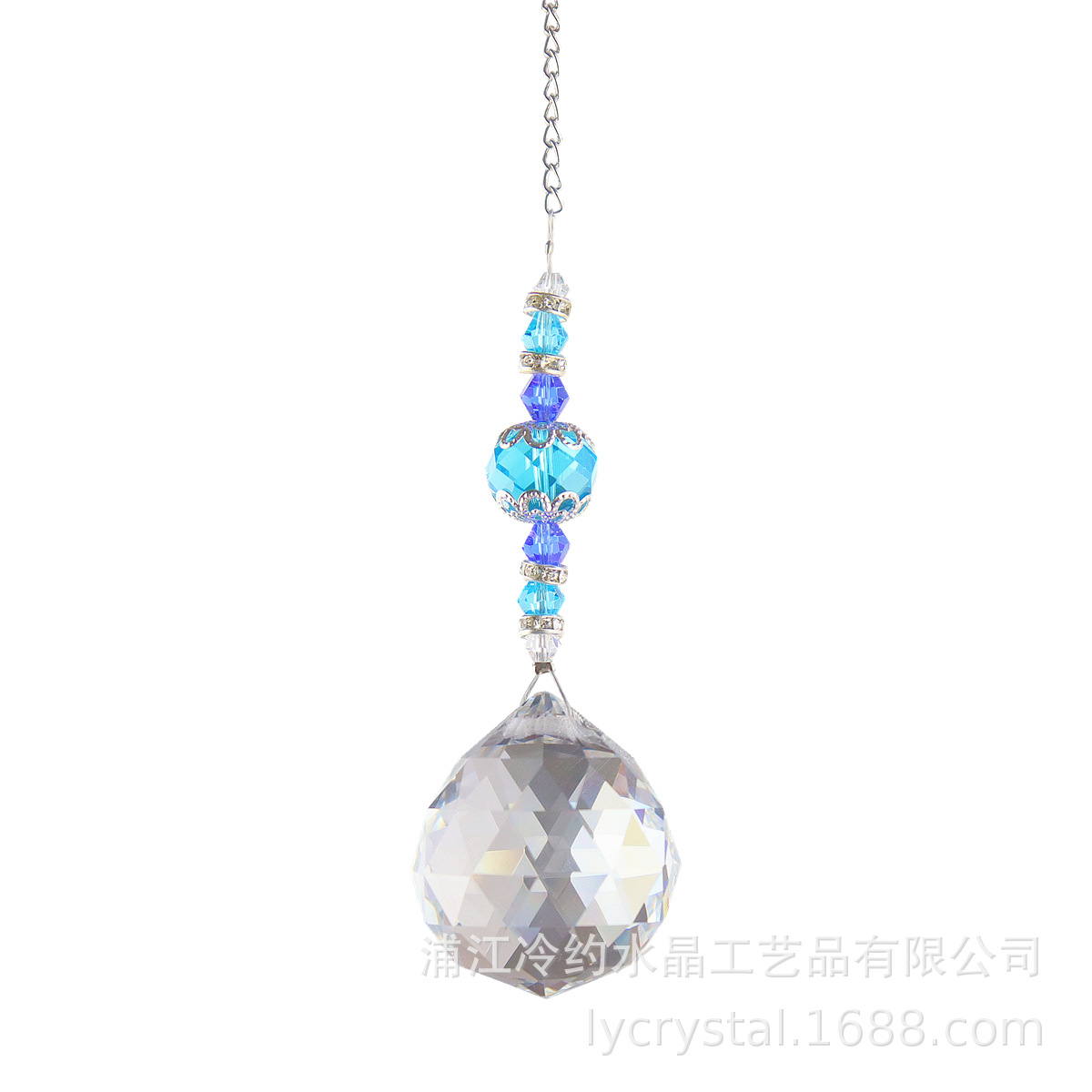 Attrape-soleil lustre en cristal décor boule de vitrail suspendu pendentif capteur de lumière réfléchissant maison jardin cour décor: Rose