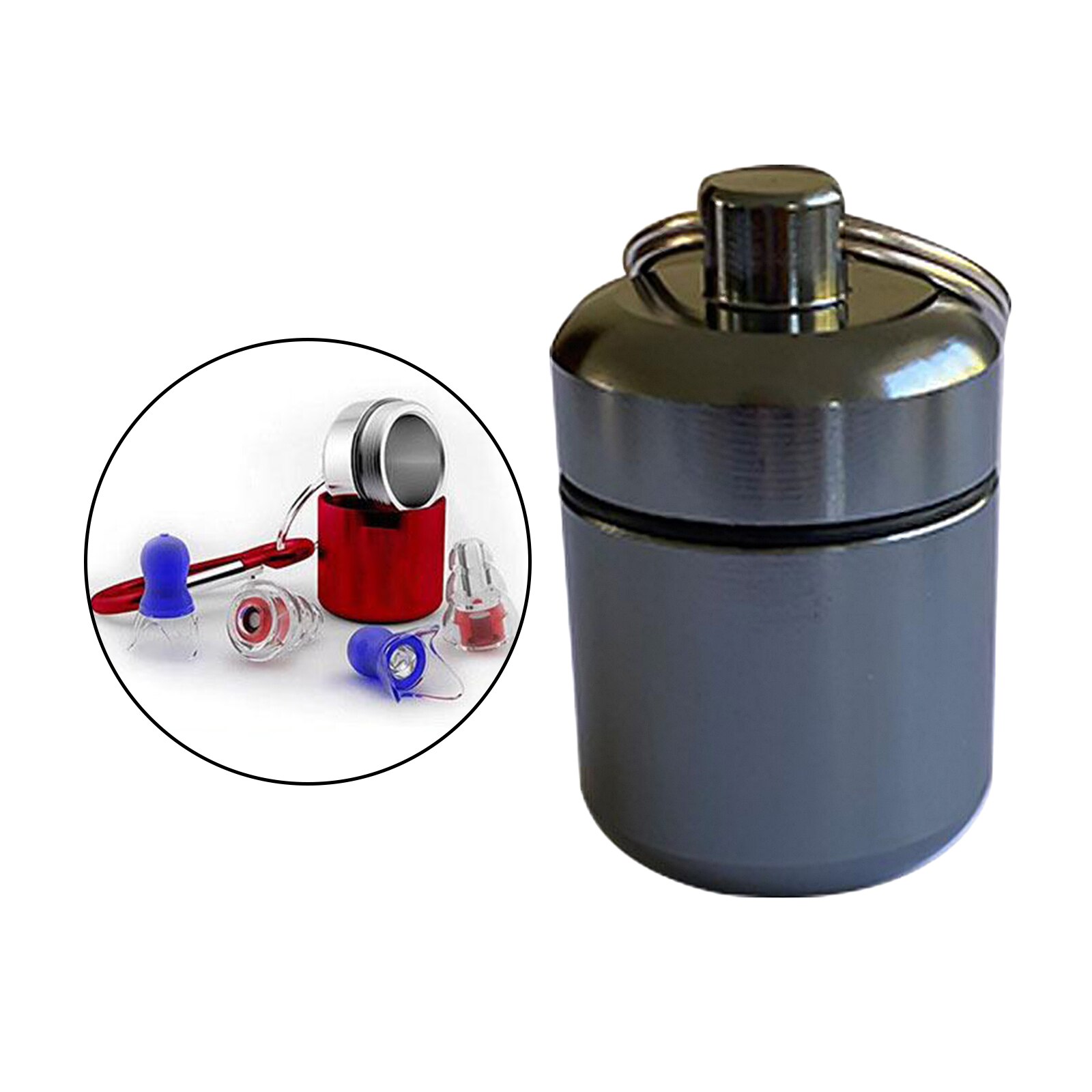 Waterproof Aluminum Pill Box Case Container Keychain Pill Carrier Metal Pill Container Mini Pill Box Organizer