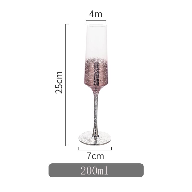 sin plomo cristal cielo estrellado copa de vino copa de cóctel en casa copa de champán copa de personalidad: M07 Rose gold
