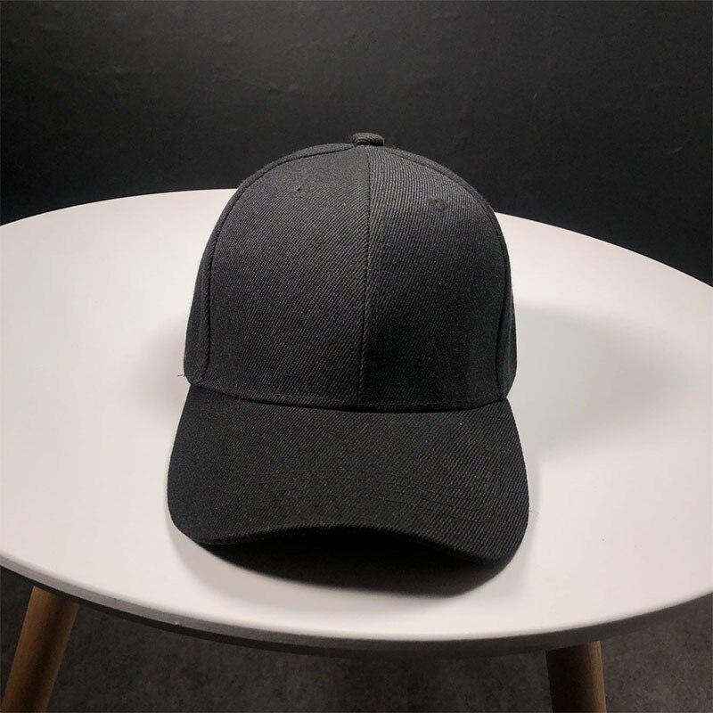 Men Women White Baseball Sports Caps Fited Adjustale Sun Visors Plain Casual Hats: Black
