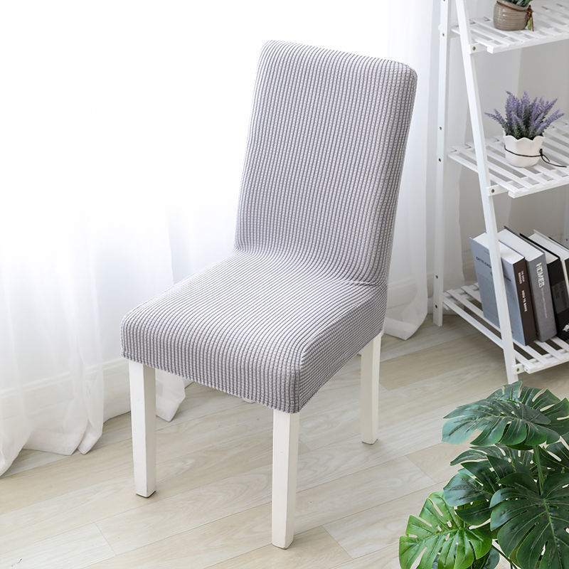 Einfarbig Stuhl Abdeckung Gestrickte stoff Stretch Elastische Hussen Stuhl Abdeckungen Für Esszimmer Küche Hochzeit Bankett Hotel: grey