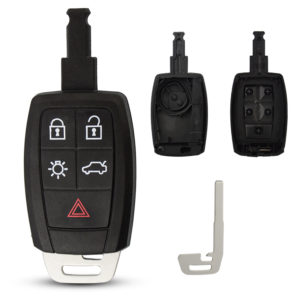 OkeyTech C70 para Volvo C30 V40 V50, llave inteligente para automóbil, llave inteligente para control remoto de coche, funda Fob con inserto, hoja en blanco, 5 botones