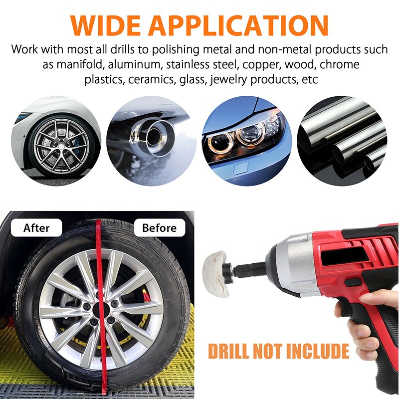 4/7PCS Car Polisher Polishing Buffing Pads Mop Wheel Drill Kit Stainless For Polisher Machine Waxing Polishing Buffing Car